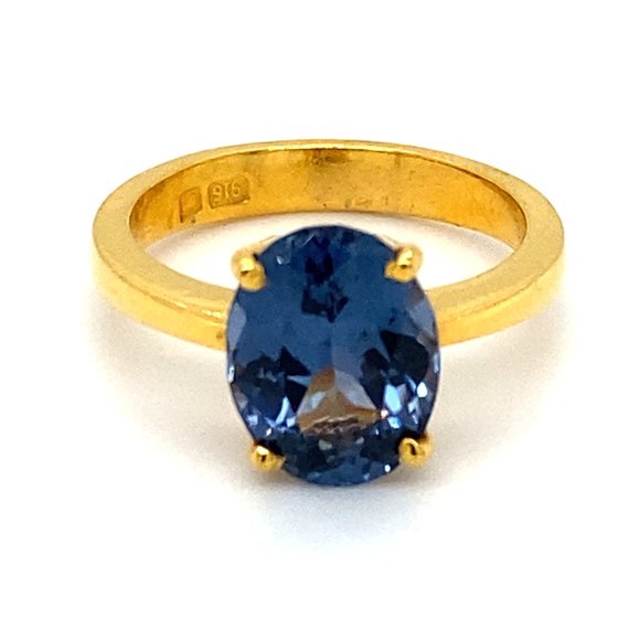 Certified Cobalt Blue Spinel 3.40ct Solid 22K Ring - Picture 3 of 7
